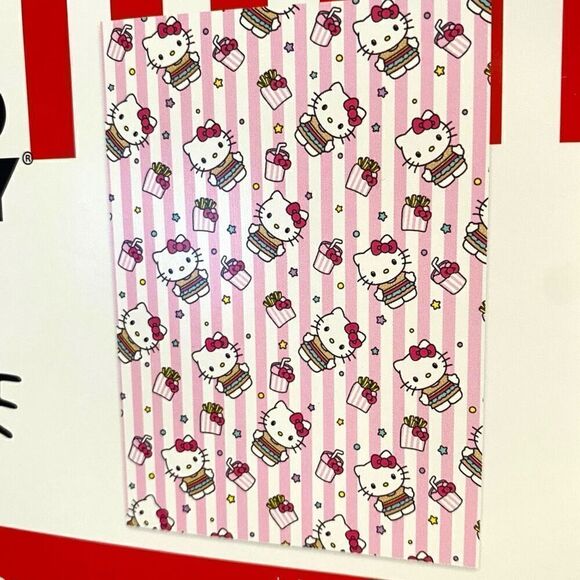 Hello Kitty Striped Pink White Burger and Fries Throw Blanket New with Tags (c) - Picture 8 of 8